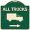 Signmission Trucks All Trucks W/ Truck & Right Arrow Heavy-Gauge Aluminum Sign, 18" x 18", G-1818-22782 A-DES-G-1818-22782 - alternate 1